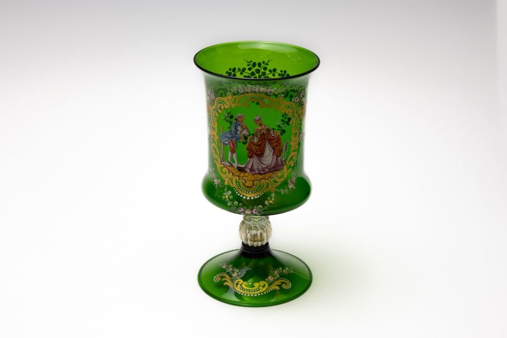 Lot 75: A Vintage Venetian Green Goblet.