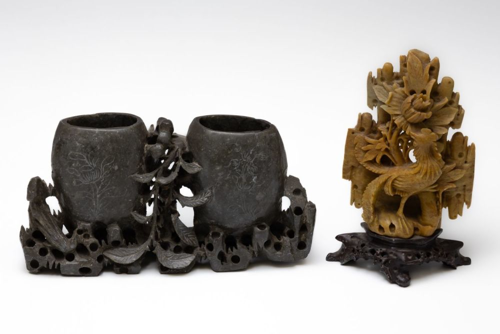 Lot 80: A Lot of Vintage Chinese Hand Carved Soapstone...