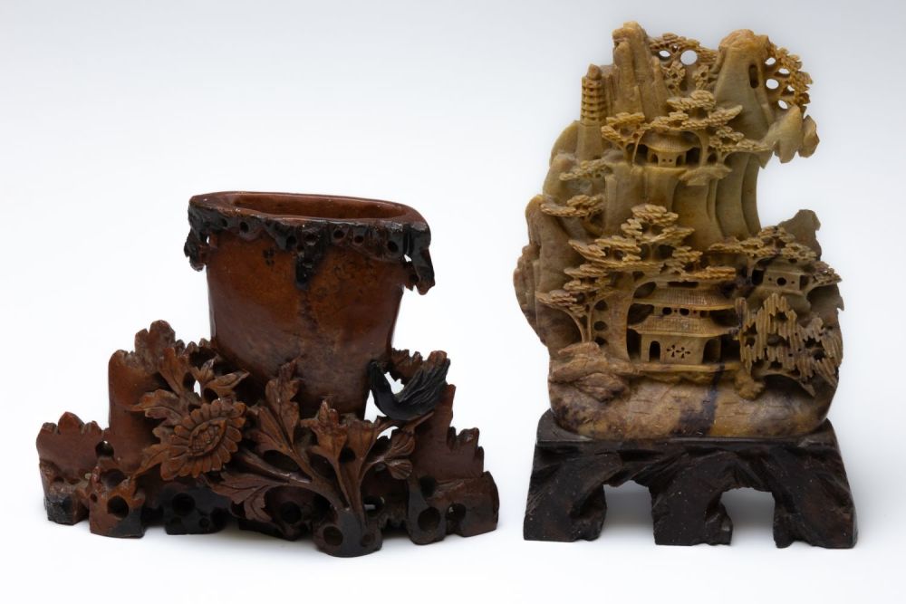 Lot 81: A Lot of Vintage Chinese Hand Carved Soapstone...