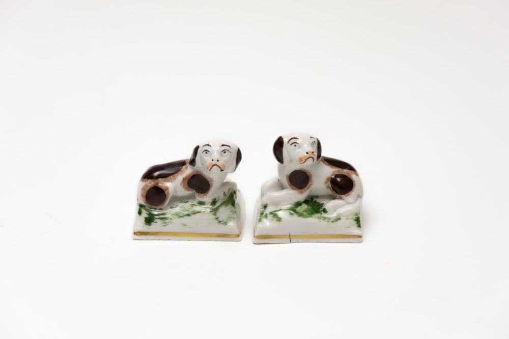 Lot 84: A Pair of Vintage Continental Miniature Porcelain Figures...