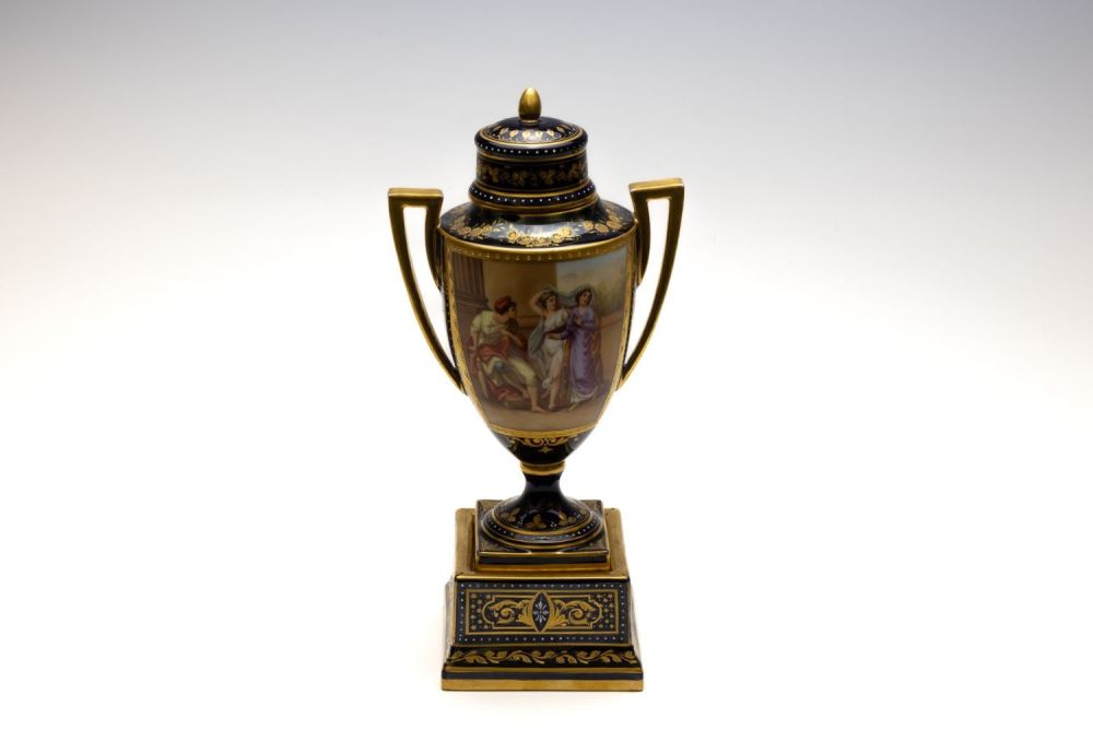Lot 92: A Large Vienna Hand Painted Vase.