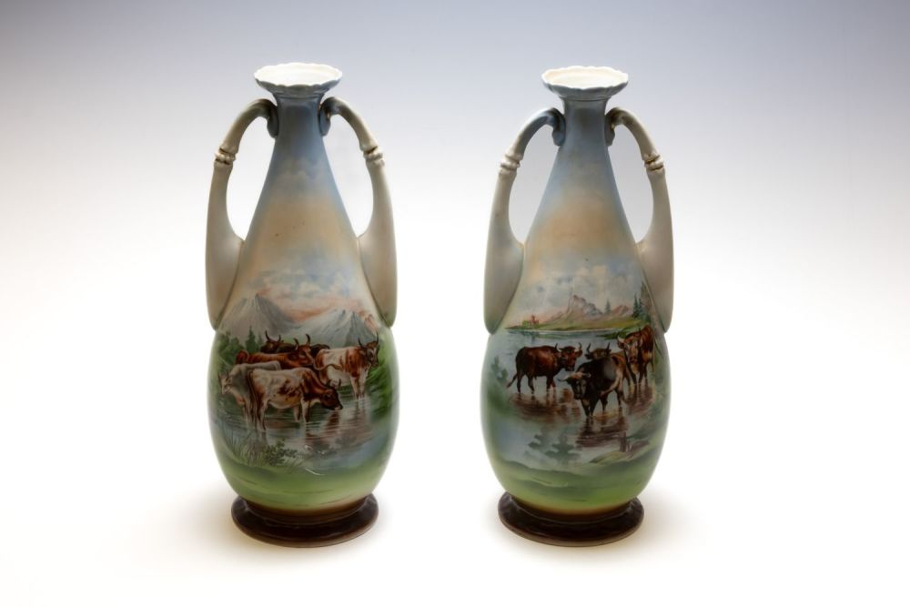 Lot 98: A Pair of Victorian Porcelain Vases from the...