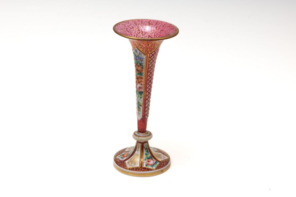 Lot 106: A Vintage Bohemian Red Glass Vase from the...