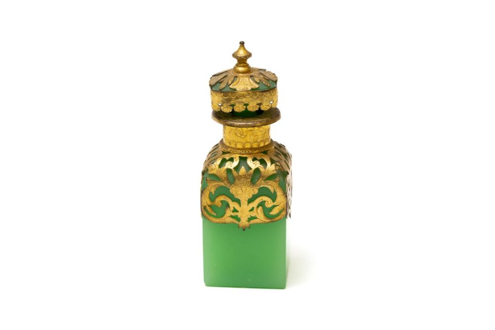 Lot 110: A Vintage French Green Glass Bottle Stopper from...