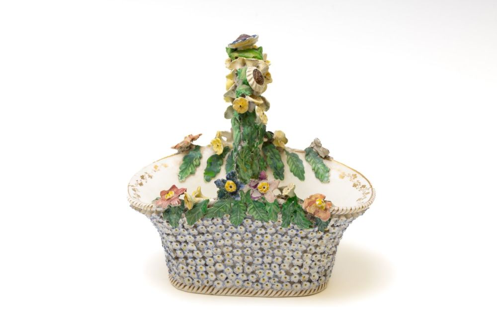Lot 111: A Vintage English Porcelain Basket from the 19th...