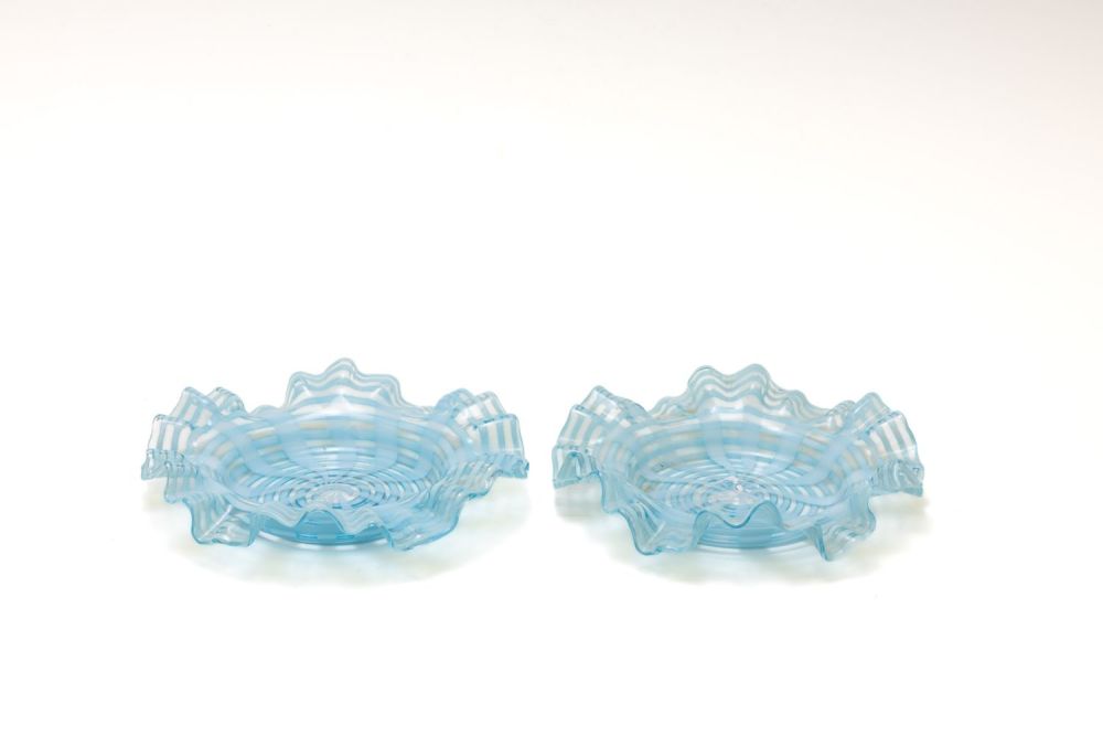 Lot 119: A Pair of Vintage Venetian Baby Blue Glass...