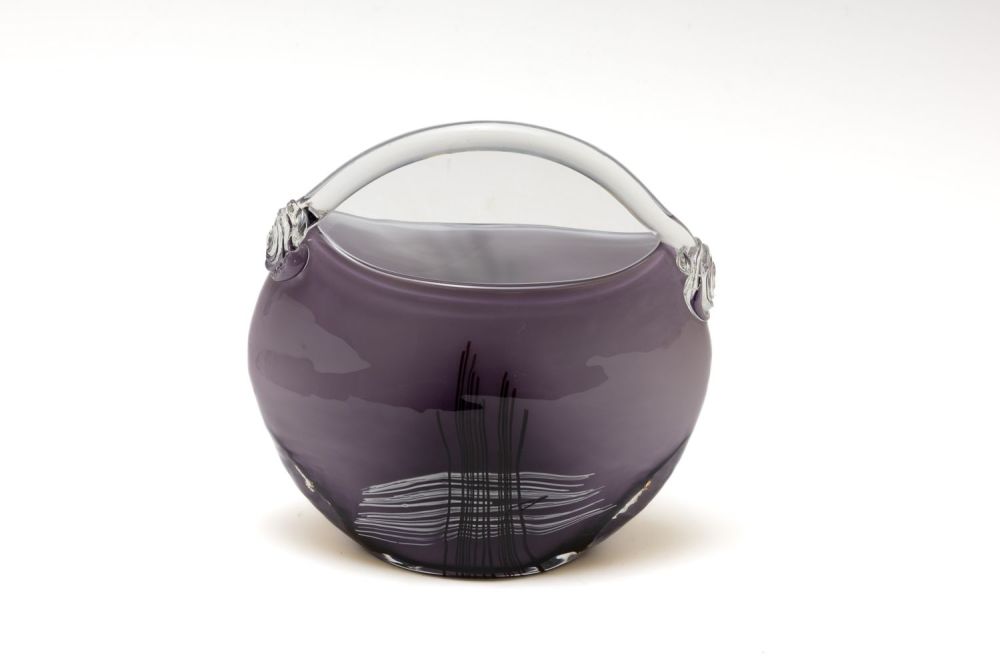 Lot 126: A Vintage Large Murano Purple Glass Basket from...