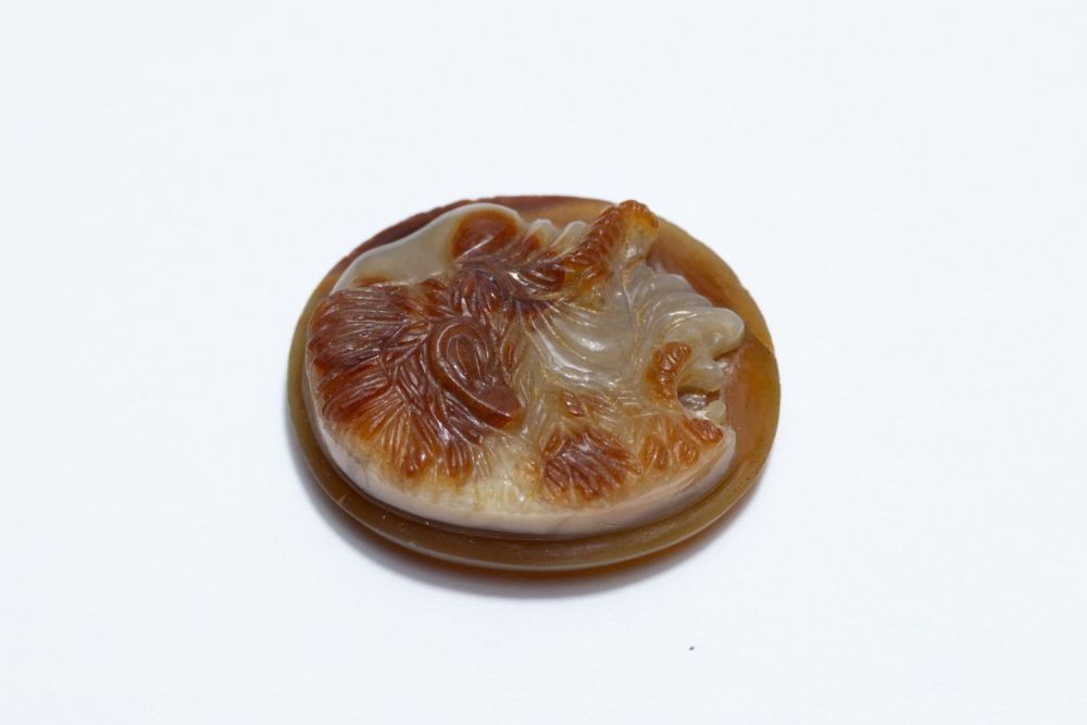 Lot 169: A Roman Comedy Theatre Mask Cameo Agate Stone
