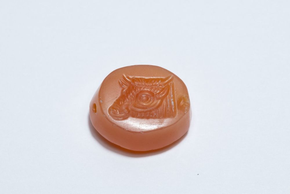 Lot 172: A Greco-Persian Red Agate Scarab Gem Depicting a...