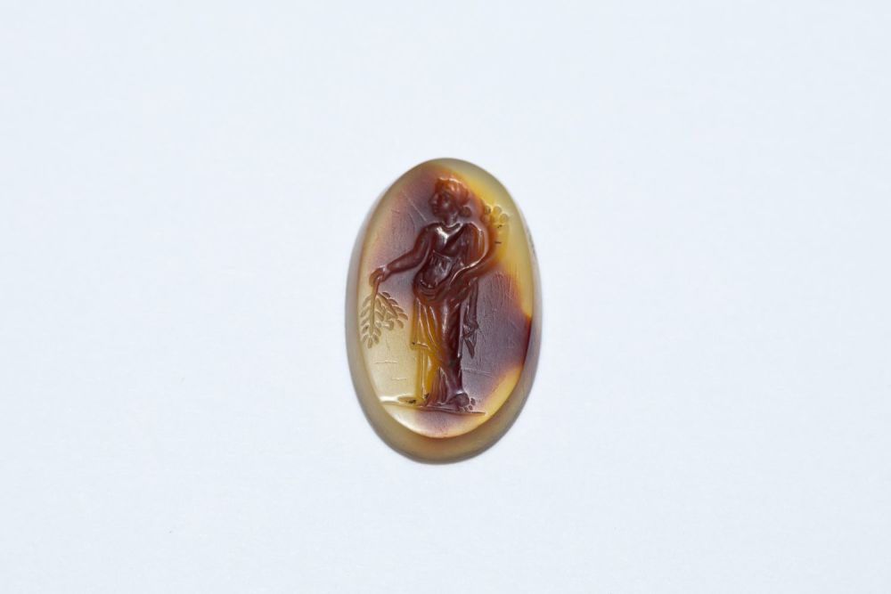 Lot 205: An Ancient Roman Solomon Aqeeq Oval Stone Depicting...