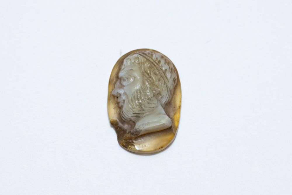 Lot 213: An Ancient Roman Sulaimani Agate Cameo Stone Depicting...