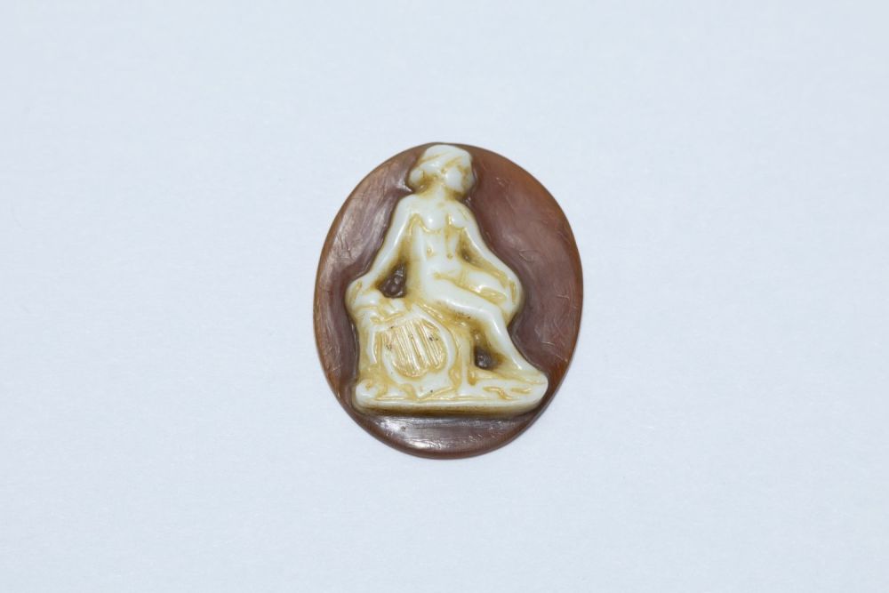 Lot 216: An Ancient Roman Sulaimani Agate Cameo Stone Depicting...