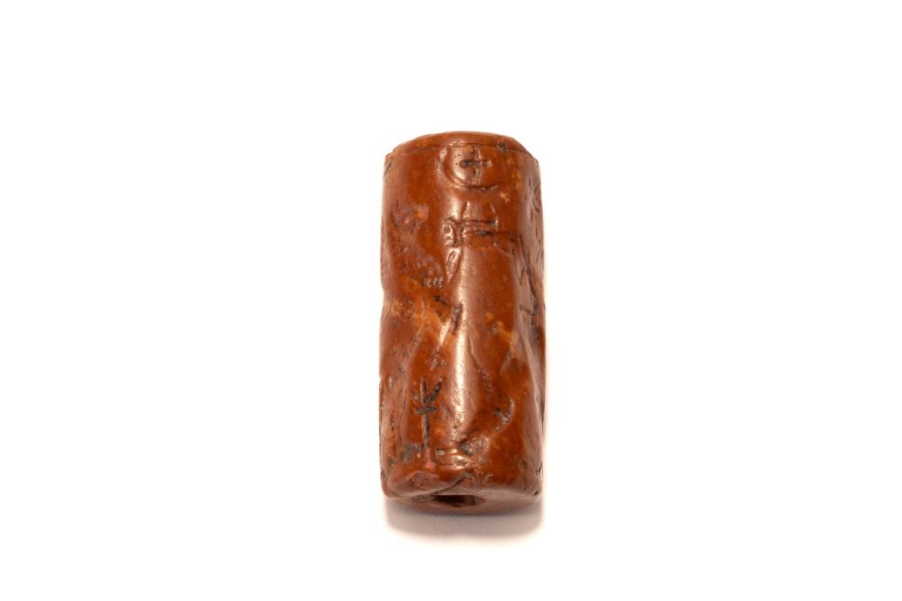 Lot 224: A Red Jasper Cylindrical in the Style of...