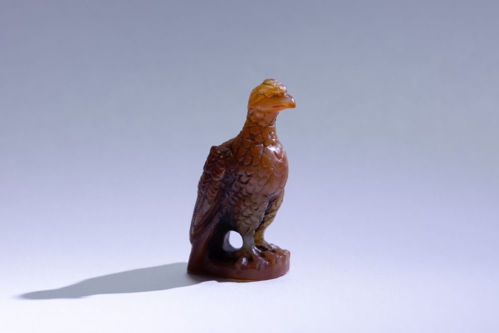 Lot 238: A Roman Sulaimani Agate Stone Anthropomorphic Eagle Structure.