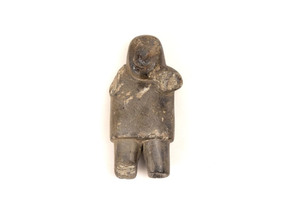 Lot 254: A Grey Stone Standing Figure of a Man...