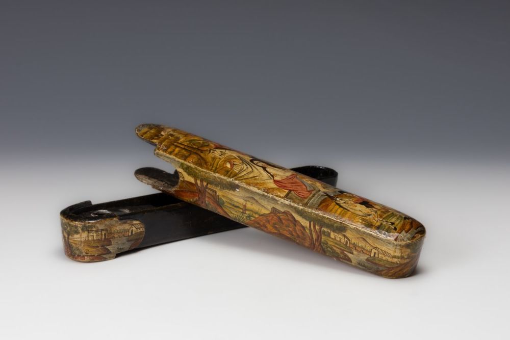 Lot 272: A Qajar Paper Mache Pen Case Qalamdan from...