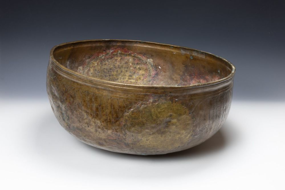 Lot 280: A Large Islamic Mamluk Brass Bowl from the...