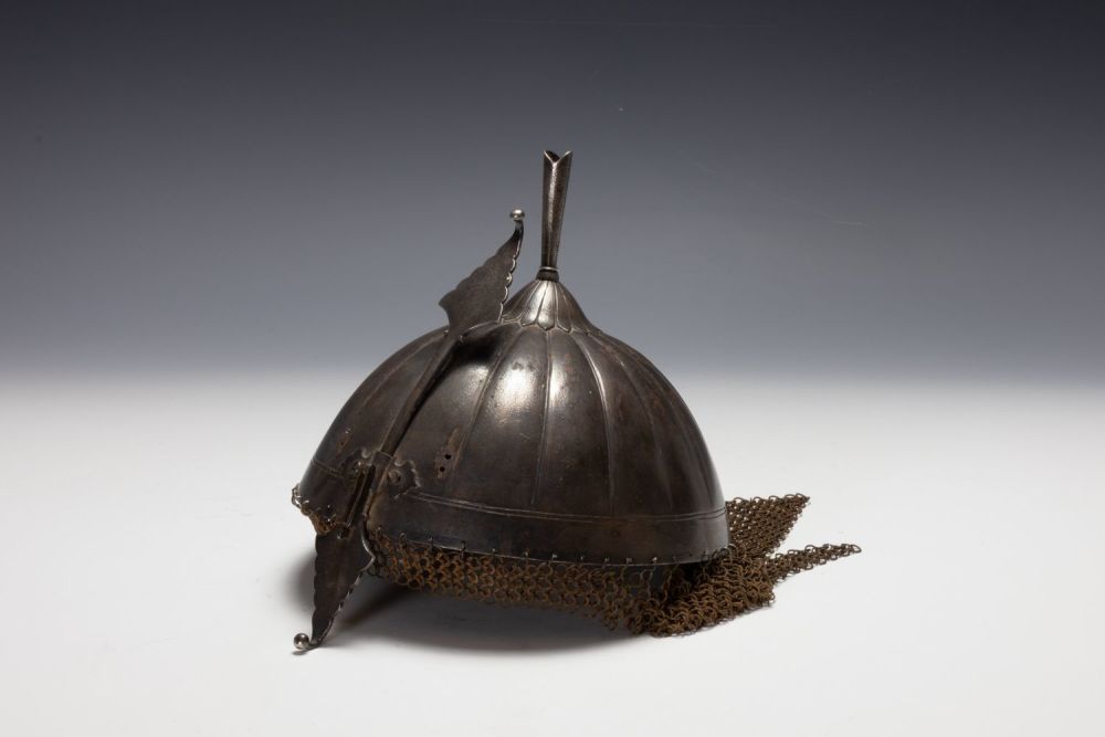 Lot 282: An Indo- Persian Steel Kulah Kud Helmet with...