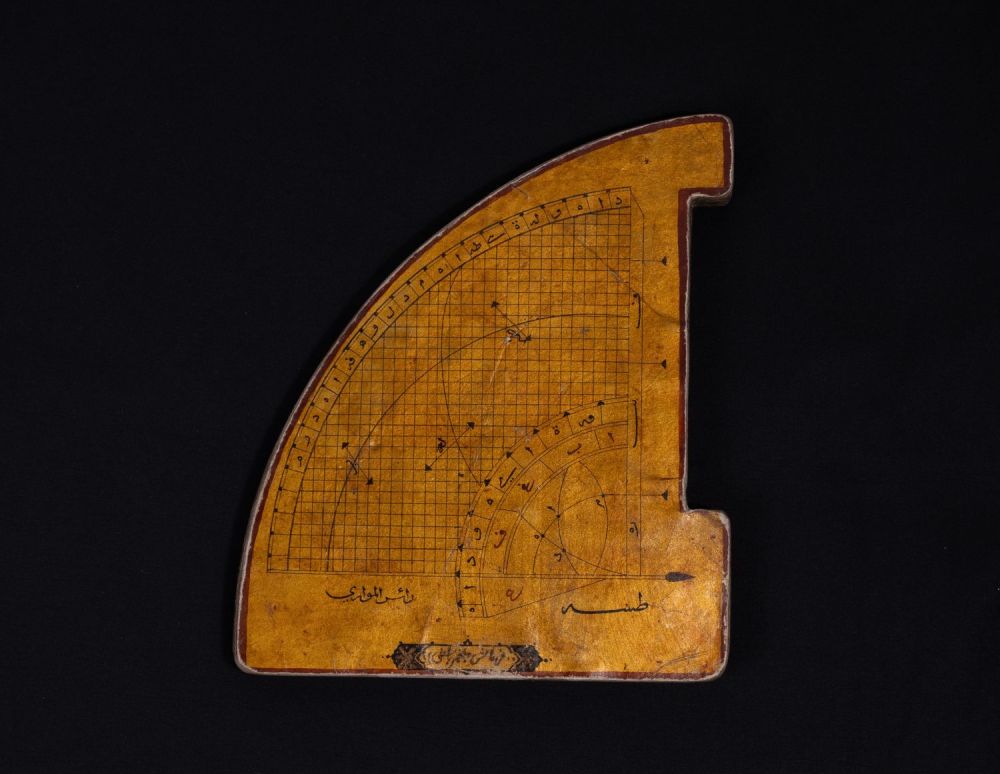 Lot 311: An Islamic Triangular Paper Mache Qibla Indicator and...