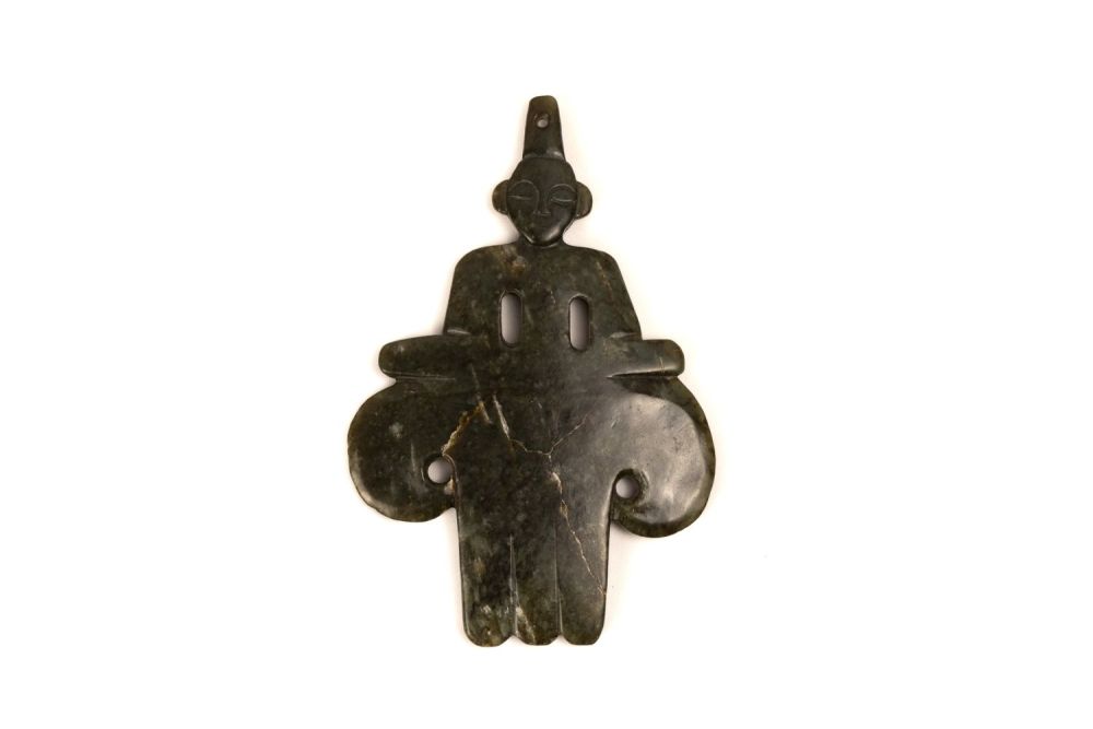 Lot 379: A Large Chinese Green Jade Pendant of a...