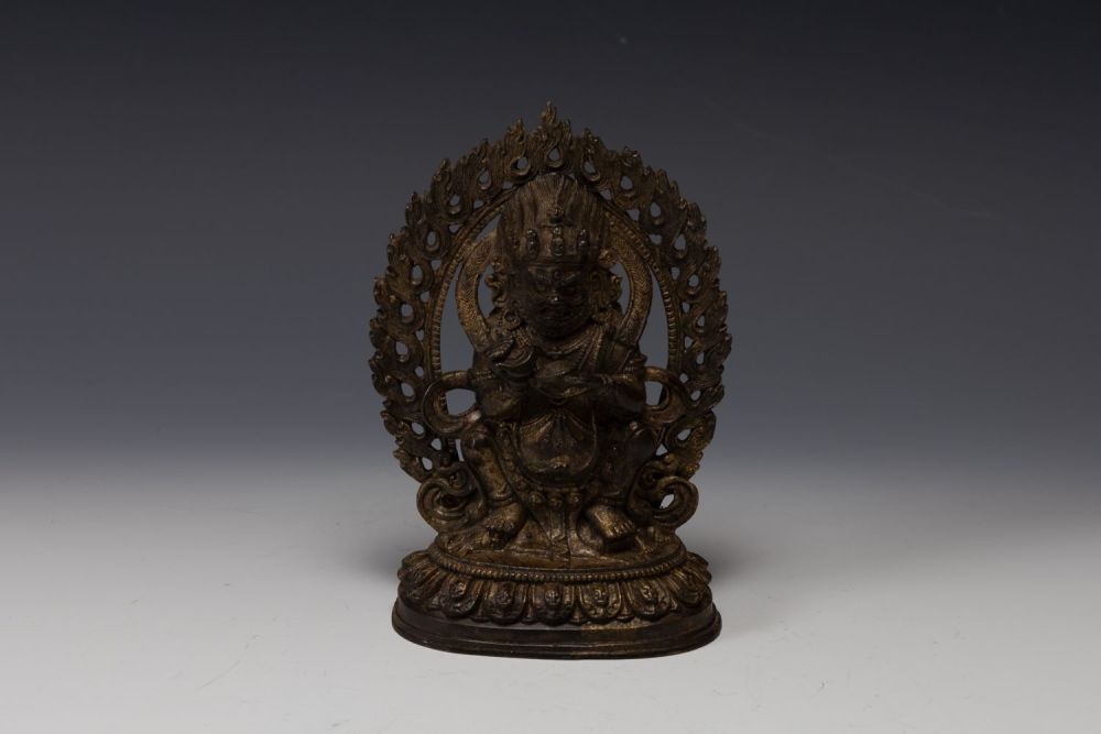Lot 394: A Tibetan Bronze Gilted Buddhist Figure of Vajra.