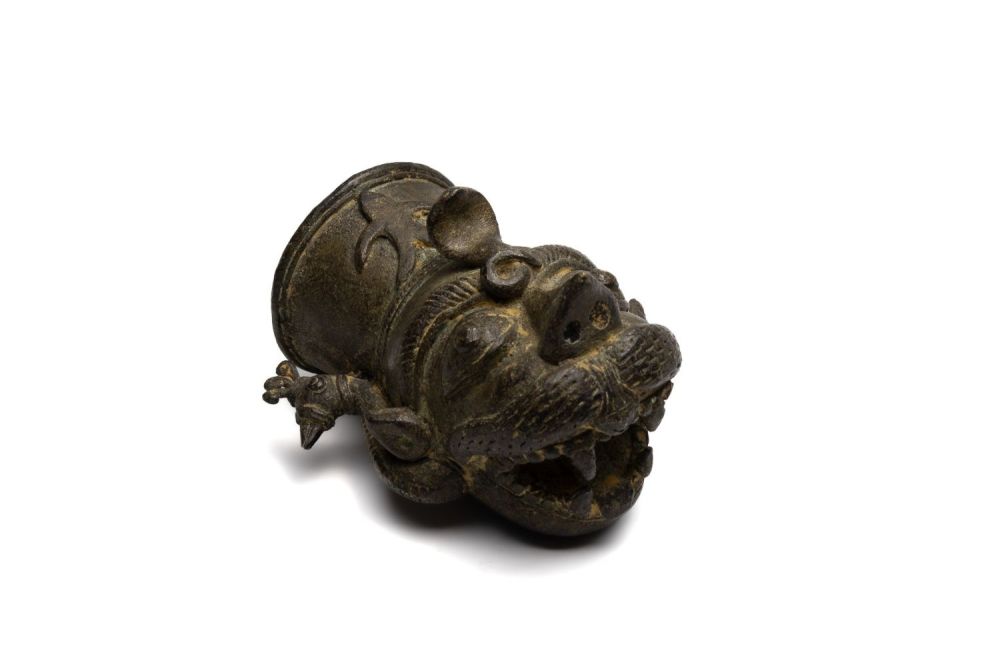 Lot 403: An Indian Bronze Finials with Garuda Head Terminals...