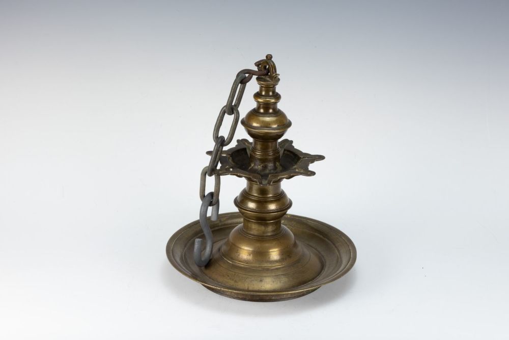 Lot 409: An Indian Bronze Oil Lamp from the End...