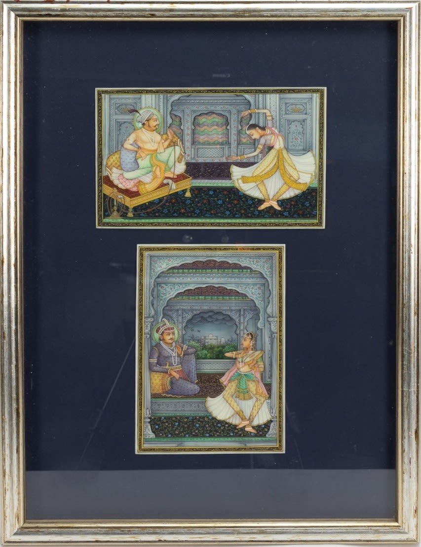 Lot 410: A Lot of 2 Indian Mughal Style Miniature...