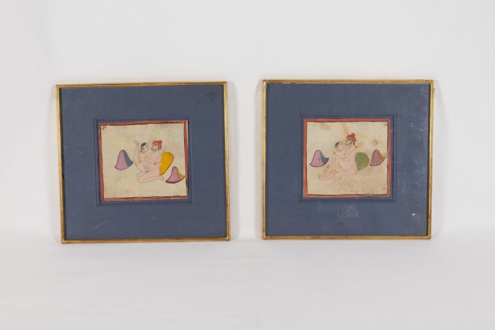 Lot 413: A Pair of Indian Erotic Miniatures from the...