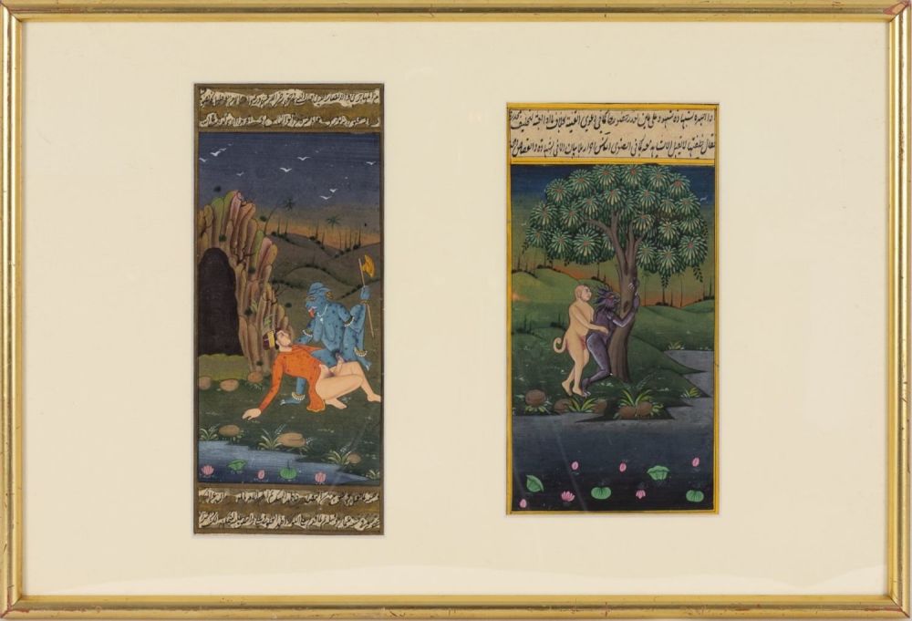 Lot 414: A Lot of 2 Indian Erotic Miniatures in...