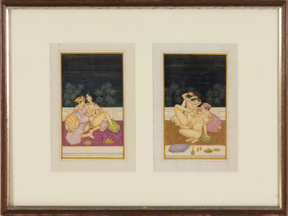 Lot 415: A Lot of 2 Indian Erotic Miniatures in...