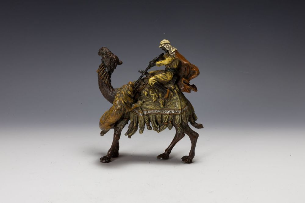 Lot 423: An Austrian Bergman Bronze Figure of a Hunter...