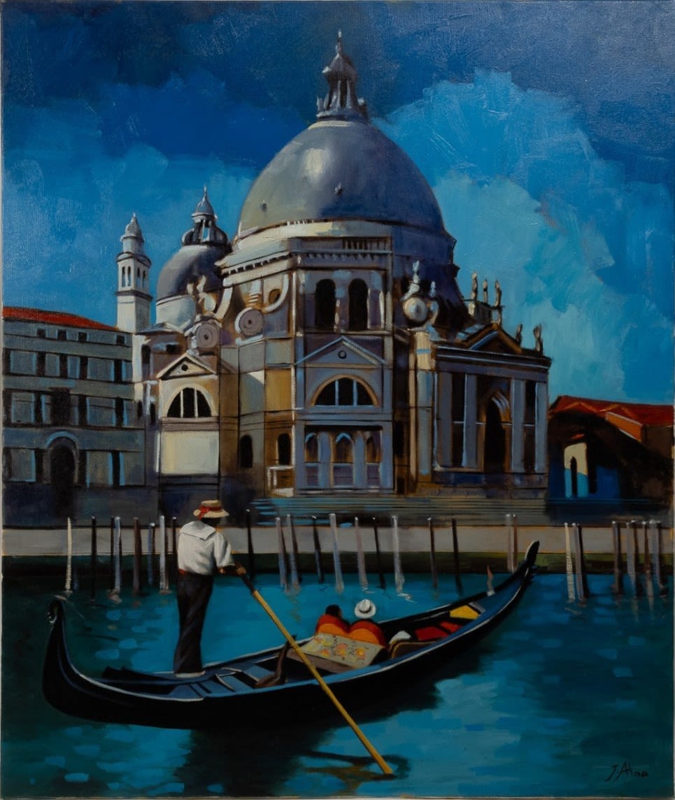 Lot 482: An Oil Painting of Basilica di Santa Maria...