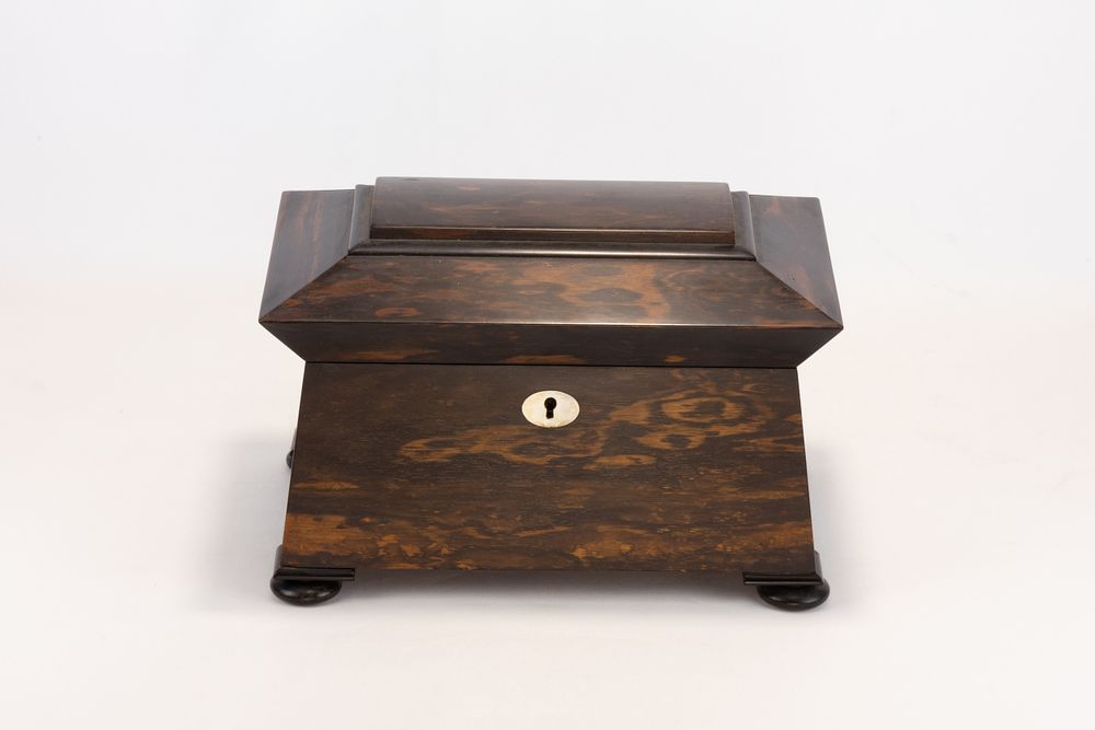 Lot 12: A Regency Coromandel Compartmental Tea Caddy with Original...