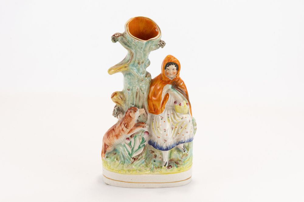Lot 23: A Mid Victorian Staffordshire Spill Vase Depicting Little...