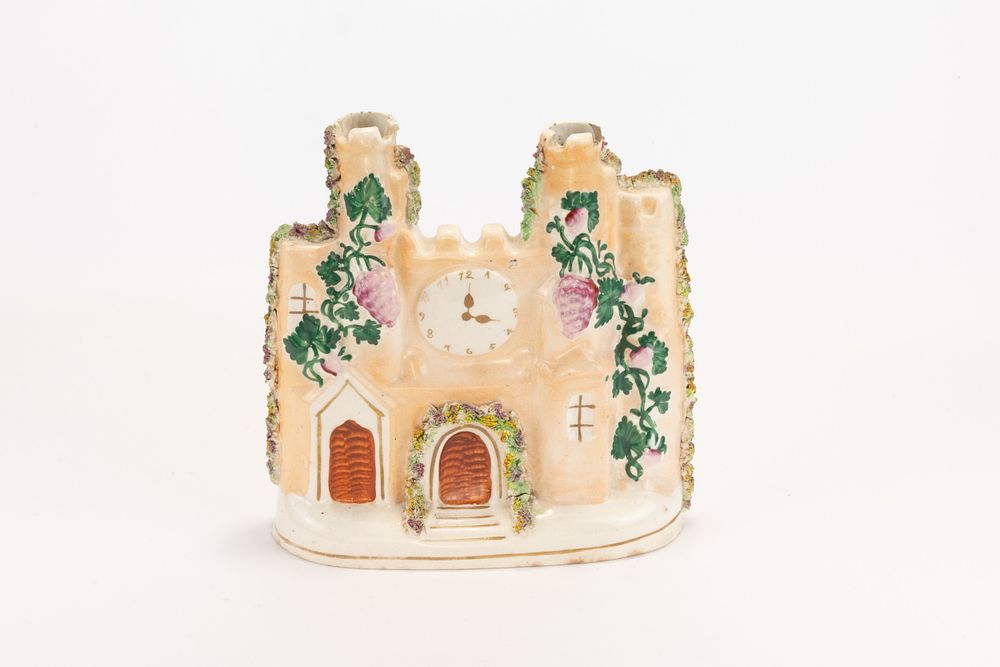 Lot 24: A Victorian Staffordshire Flat Back Castle Painted with...