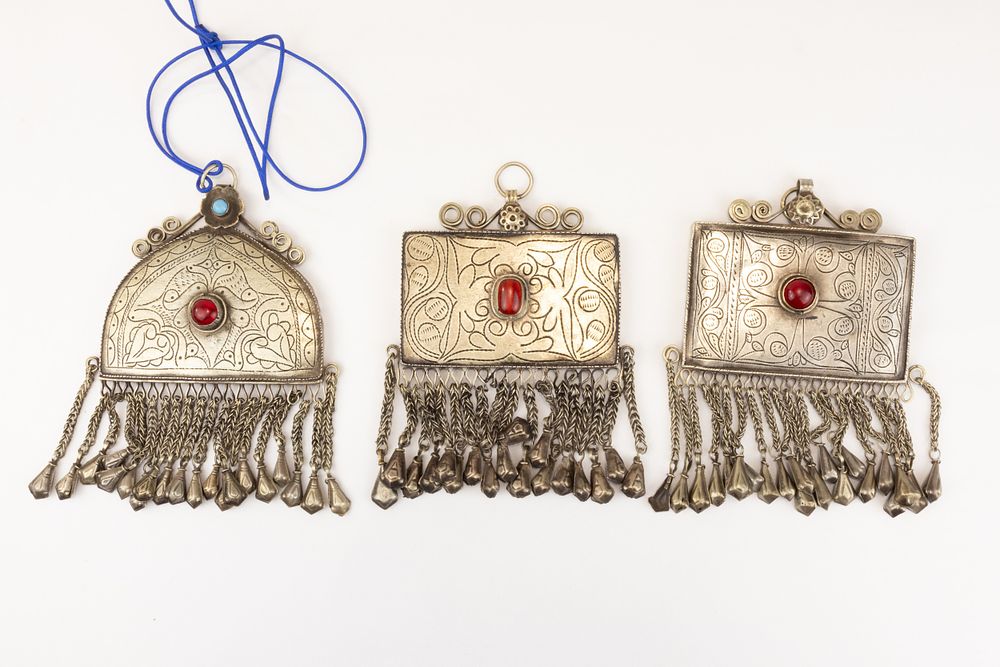 Lot 56: A Lot of 3 Turkmen Low Grade Silver...
