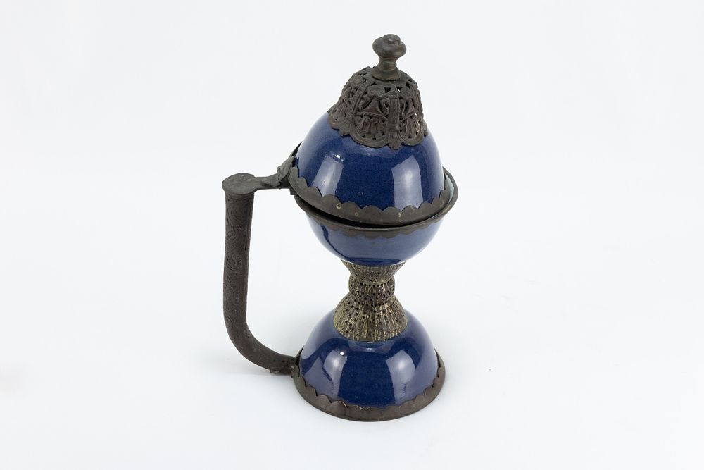 Lot 95: A Chinese Porcelain & Iron Incense Burner Made...
