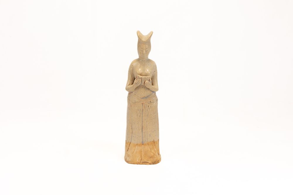 Lot 97: A Chinese Glazed Ceramic Figure of a Standing...