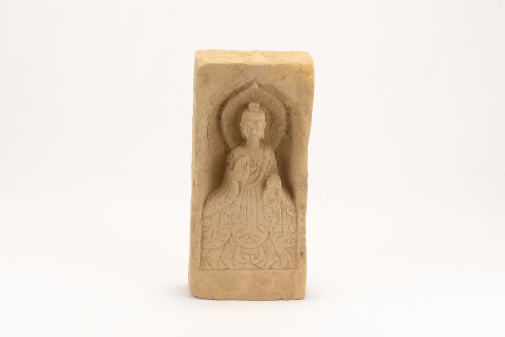 Lot 98: A Chinese Wei Terracotta Rectangular Brick Depicting a...