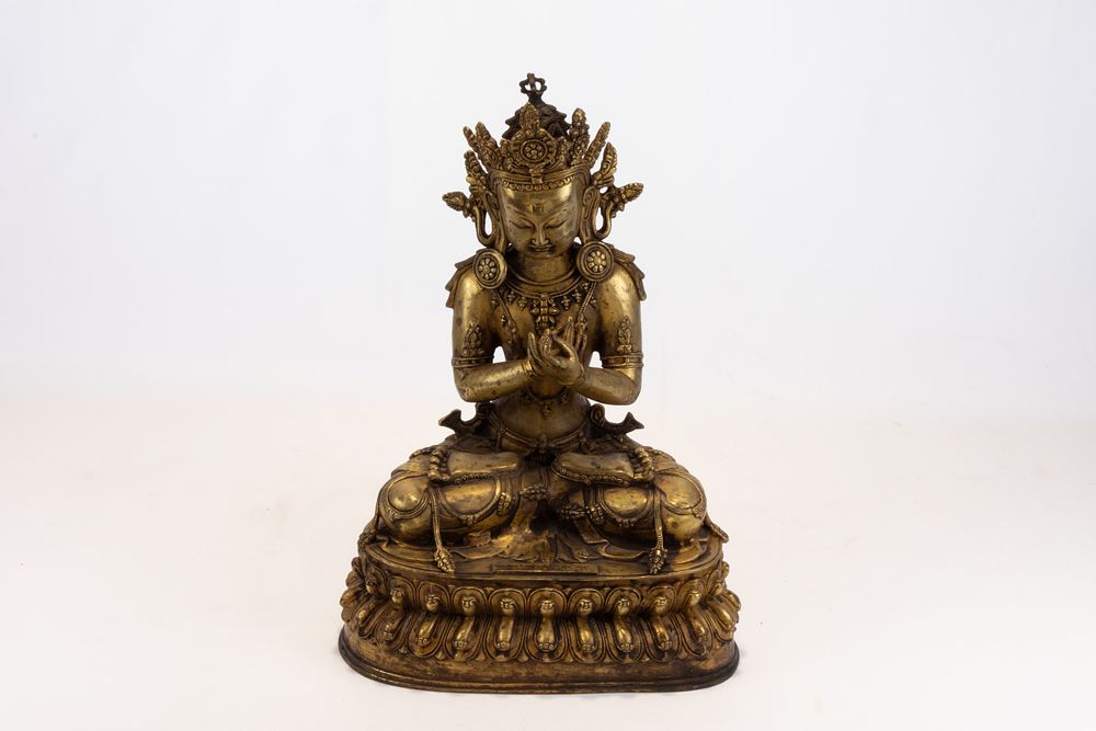 Lot 108: A Large Chinese Sino-Tibet Bronze Buddha Statue from...