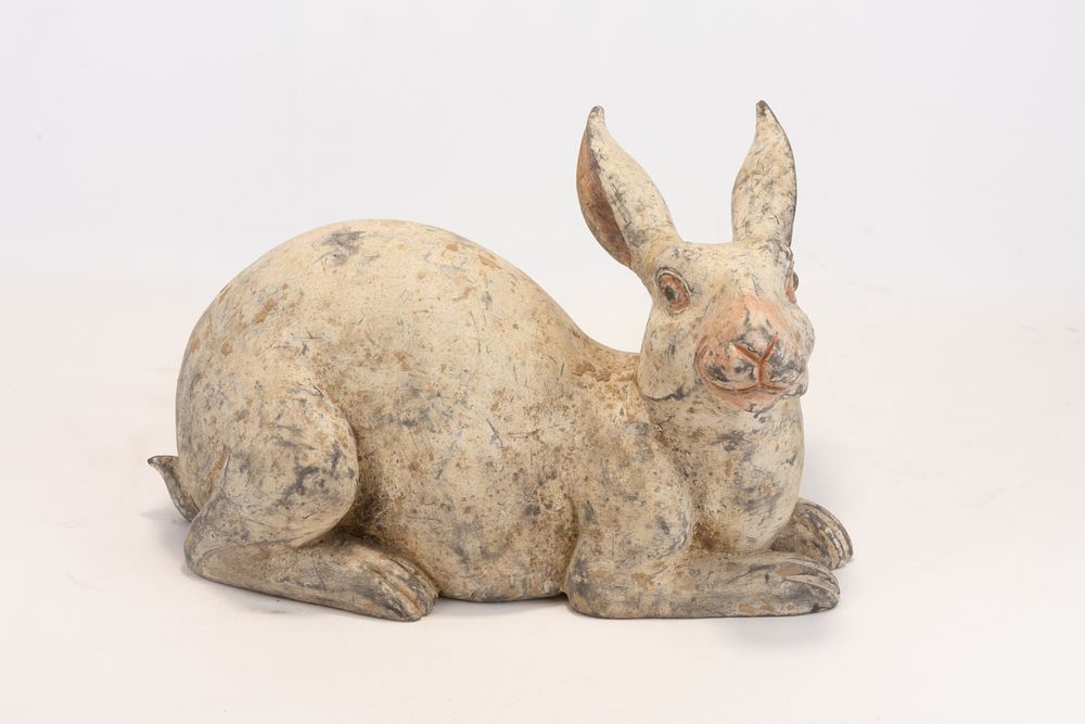 Lot 109: A Chinese Terracotta Figure of a Rabbit from...