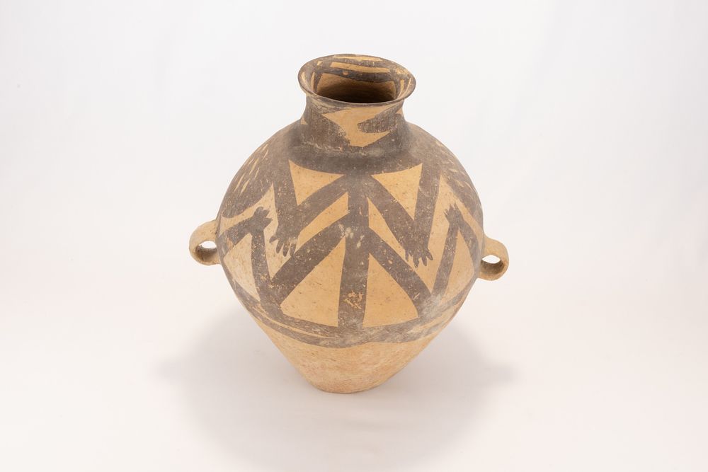 Lot 114: A Chinese Neolithic Painted Frog Jar from the...