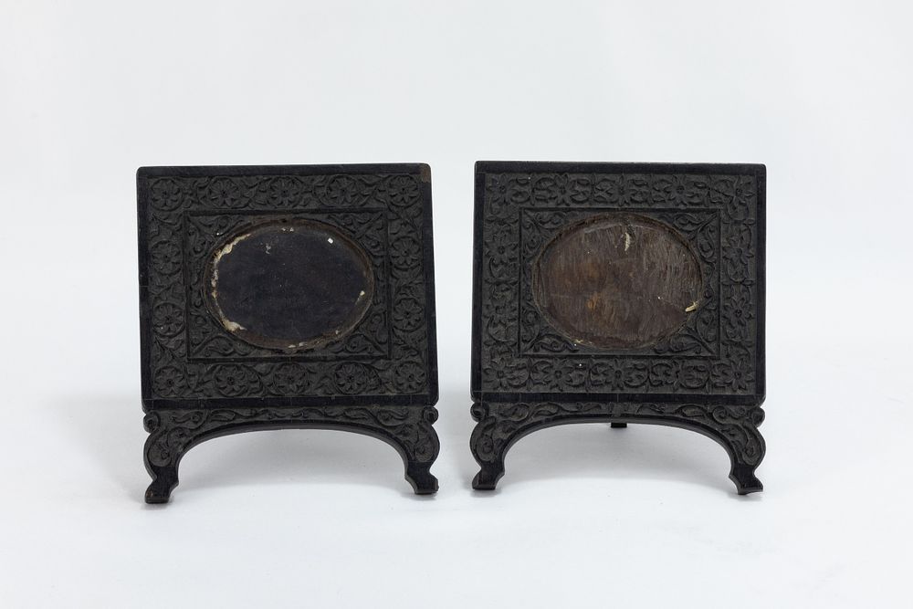 Lot 134: A Pair of Anglo Indian Ebony Carved Frames...