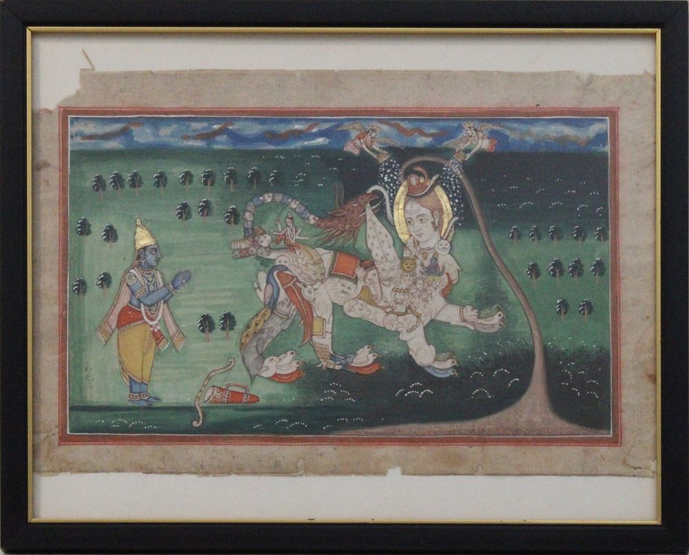 Lot 146: An Indian Miniature Painting of Lord Rama Praying...