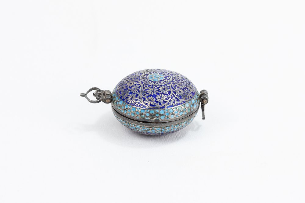 Lot 187: An Islamic Kashmiri Silver Quran Holder Amulet Decorated...