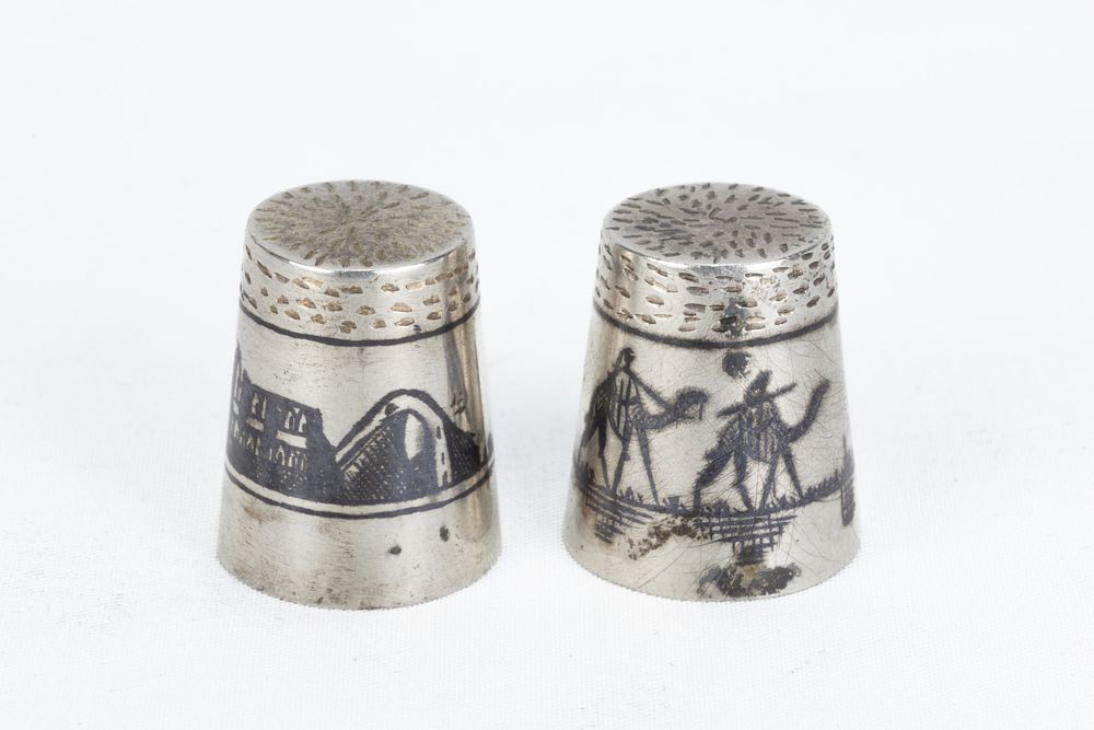 Lot 205: A Pair of Islamic Iraqi Silver Thimbles with...