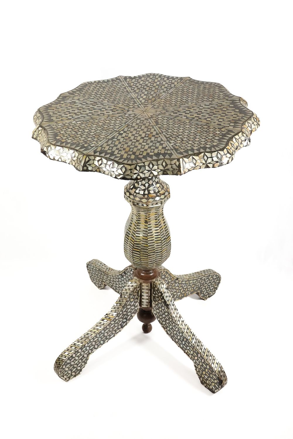 Lot 246: An Islamic Damascus Mother of Pearl Inlaid Coffee...