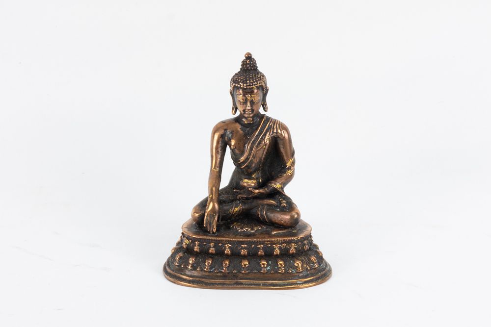 Lot 262: A Chinese Tibetan Copper Figure of Shakyamuni from...