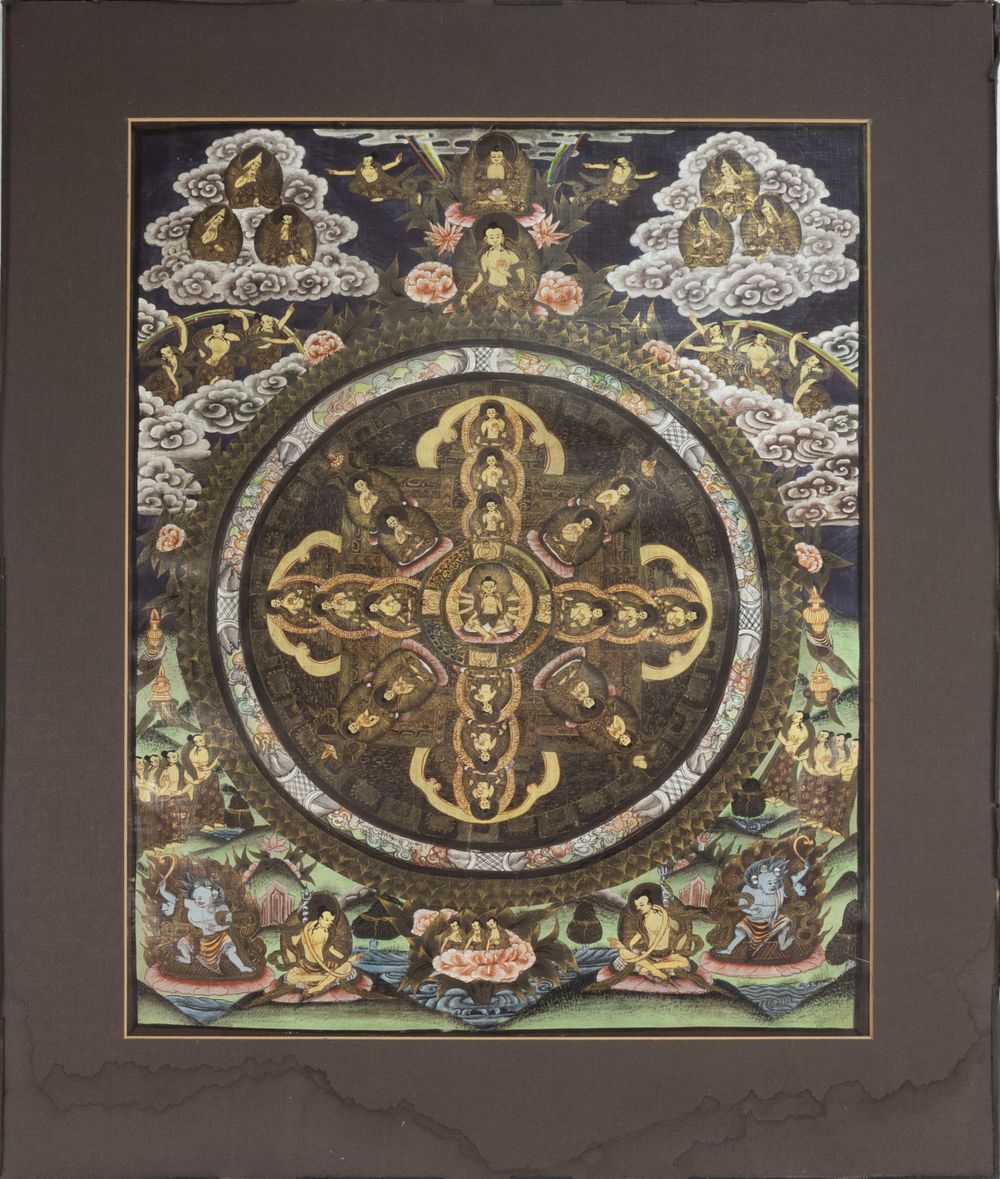 Lot 263: A Tibetan Nepalese Thangka Painting Decorated with Gold...